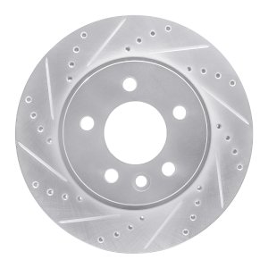 Volkswagen Amarok Brake Rotor (1) - Front Left - R1 Concepts - Drilled & Slotted - Silver - `10-`17